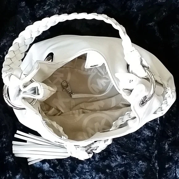 Michael Kors Leather Braided Grommet Shoulder Bag w/Removable Straps - Picture 5 of 16